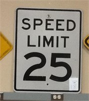 SPEED LIMIT 25 SIGN 24" X 18"