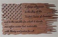 Wooden "Pledge of  Allegiance" sign