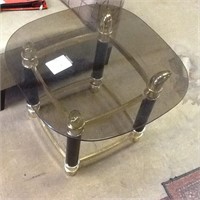 GLASS TOP END TABLE  PAIR