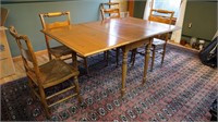 Antique Pine Gate Leg Table and Chair Set