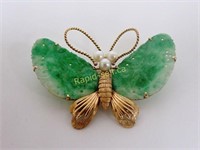 14k Gold & Jade Butterfly