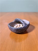 Primitive Ceramic Bowl & Marbles