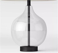 LAMP ONLY Large Glass Gourd Table Lamp Clear