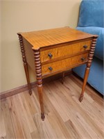 Early American Tiger Maple Side Table