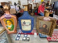 VINTAGE LOT OF 3 DECANTERS WITH GREAT PICTURES