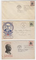 US Stamps #832-834 First Day Covers, Addressed and