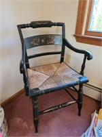 Black and Gold Painted Arm Chair
