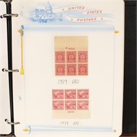 US Stamps Commemorative Plate Blocks 1929-1940