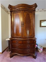 Large Carved Mahogany Armoire