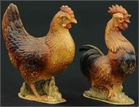 TWO VERY LARGE DRESDEN CHICKENS