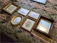 Lot of Antique Framed Artworks and Mirrors