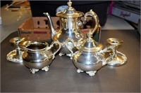 Silverplate Tea Set,Candle Holders