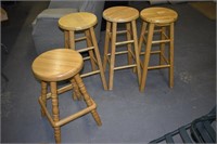 Wooden Stool Lot Of 4