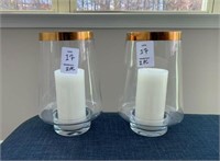 2PC GLASS CANDLE HOLDERS