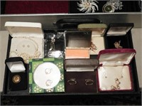 Traylot of Jewelry to include: Masonic box,