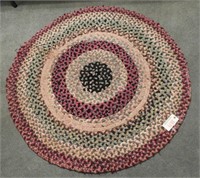 Vintage round medallion hook rug 50” round