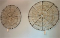 2PC WOOVEN ROUND WALL ART