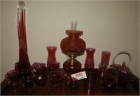 Large Qty of cranberry glass to include: