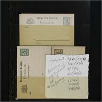 Bavaria Mint Postal Reply Cards (5 Complete, 1 Sev