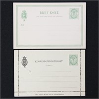 Denmark Mint Postal Cards, H&G #29, 32