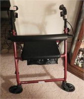 Drive walker wheel chair seat with storage and