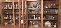 Entire contents of top half of China hutch to