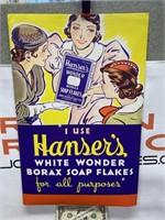 NOS paper double sided Hansers Broax soap flakes