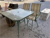 Bistro-Height Glass Top Table/2 Chairs