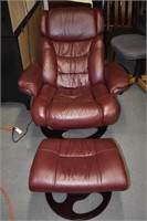 Burgandy Adjustable Lane Stressless Swivel Chair,