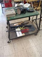 Rolling Metal Cart with Contents
