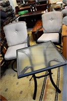 3 Piece Patio Set, Table, 2  Swivel Chairs