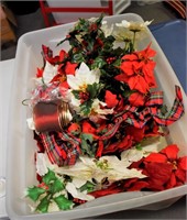 Tub of Holiday Floral Decor.