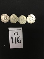 4 1952 Franklin Half dollars