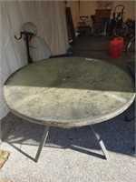 Round Glass Top & Metal Patio Table