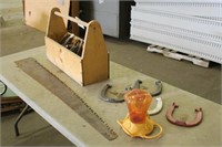 Carpenter's Wooden Tool Box, 48" Cross Cut Saw