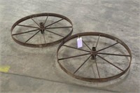 (2) Metal Wagon Wheels, Approx 30"