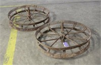 (2) Metal Wagon Wheels, Approx 30"