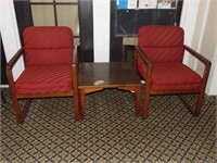(2) Lobby Chairs and side table