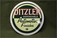 Ditzler Round Embossed Metal Sign, Unused
