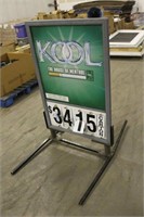Kool Cigarette Display Sign w/Stand, Approx 31"x53