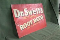 Metal Dr Swett's Root Beer Sign, Approx 27"x19"