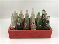 Vintage Coca-Cola Crate & Vintage Soda Bottles