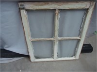 Vintage window frame with the glass