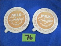 2 Vintage milk shake lids