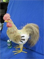 Large straw Rooster  22" high