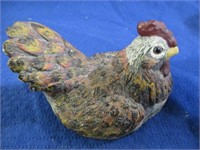 4" composite chicken figurine