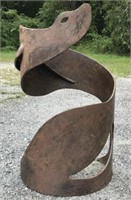 ARTISAN CRAFTED STEEL SCULPTURE OF A SEAL