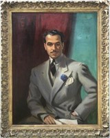 OIL PORTRAIT OF A DAPPER GENTLEMAN DATED 1937