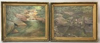 PAIR OF UNSIGNED IMPRESSIONIST STYLE OIL PAINTINGS