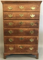 LATE 18TH C. AMERICAN CHIPPENDALE MAPLE TALL CHEST